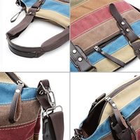 Bolso de hombro cruzado con diseño de arcoíris a rayas multicolor, bolso multifunción de gran capacidad, bolso de lona, bolso de mano para mujer