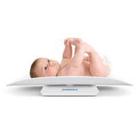 Báscula Electrónica para Bebés J&R OEM Ergonómica de Alta Precisión con Pantalla LCD Retroiluminada, Bandeja Curva Segura, Agradable para la Piel del Recién Nacido