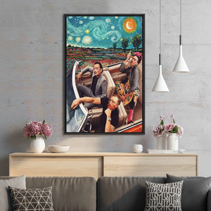 Modern <b>Canvas</b> Decor: Flat Printed Artwork Inspired by Frida, Van Gogh, Dali,BLACK <b>FRAMED</b> <b>CANVAS</b> - Product Image 3