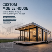 Maison mobile préfabriquée modulaire en structure acier, moderne, luxueuse, imperméable, ignifuge, à assemblage rapide, personnalisable avec dessin 3D CAO