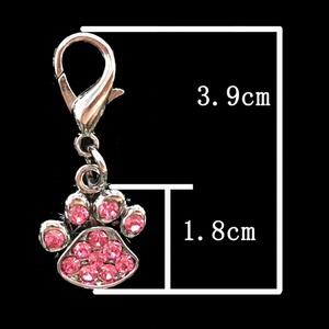 Solid Pattern Shining Rhinestone Paw Shaped Stainless Steel <strong>Dog</strong> <strong>Collar</strong> Charm <strong>Tags</strong> - Product Image 5