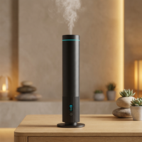 Diffuseur d'arômes 120 ml, corps en aluminium, autonomie de la batterie 9000 mAh, double commande, lumière ambiante 7 couleurs, diffuseur sans eau