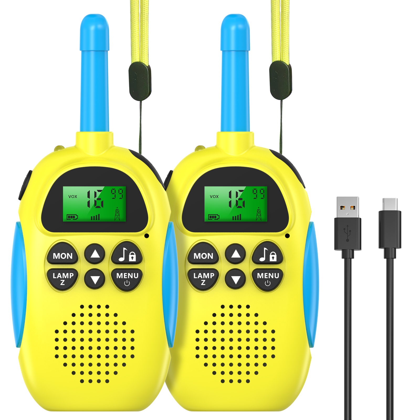 Pack De 3 Walkie Talkies Para Niños – 8 Canales Con Pantalla LCD Y VOX – Alcance De 3 Km – Linterna LED – Ideal Para Excursiones Y Juegos Familiares