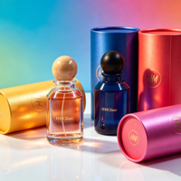 Vente en gros de flacons de parfum cylindriques modernes de 100 ml en verre, personnalisables avec un couvercle en bois, impression à l'écran, diffuseur prêt à l'emploi, rechargeable, cadeau
