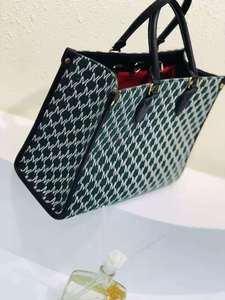 Vintage omuz askılı postacı çantaları için kadın deri tote çanta crossbody çanta ile tuval deri - Product Image 3