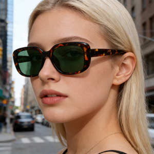 Lunettes de soleil polarisées à monture carrée pour femmes, nouvelle mode, UV400 TR, verres TAC, noir C1C2C3C4C5 KS-3926 - Product Image 5