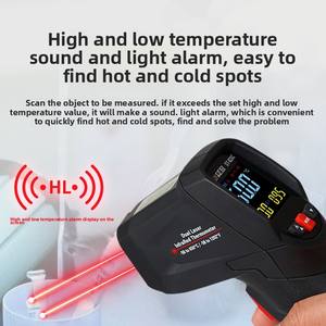 CEM DT-833c Industrial 650 ℃   Termômetro Infravermelho de Alta Precisão em Material ABS para Cozinha, Pistola de Temperatura para Óleo e Água para Uso Doméstico OEM - Product Image 5