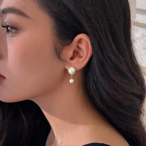 Fashion Stud <b>Earrings</b> 316L Stainless Steel PVD Gold Plating Sustainable Resistant Pearl Inlay - Product Image 3