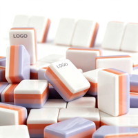 Jeu de Mahjong de luxe moderne américain personnalisé à 3 couleurs superposées, 166 pièces, avec masque Joker et design craquelé, en acrylique transparent vert, pour le jeu de hasard