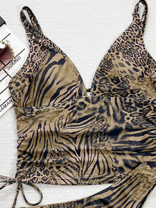 วิวิบลุค Z311ST08 ชุดฤดูร้อนสำหรับผู้หญิงชุดว่ายน้ำพิมพ์ลายเสือดาวชุดบิกินี่สองชิ้นสำหรับสุภาพสตรี - Product Image 3