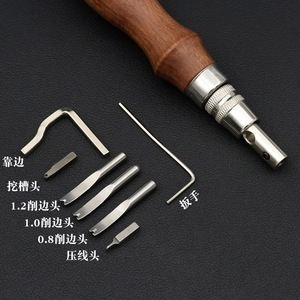 Outil de rainurage du cuir à 7 rainures réglables, pour la création de biseaux et les plis de <span class=keywords><strong>couture</strong></span>, outil de bricolage pour le travail du cuir - Product Image 2