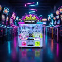 Machine à griffes Galaxy Clip en métal à monnayeur, éclairage dégradé coloré, prise en charge de l'anglais, garantie 1 an pour le jeu