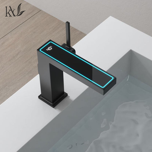 雅克黄铜智能水龙头发光二极管数显水龙头防溅冷热水混水盆浴室水龙头 - Product Image 2