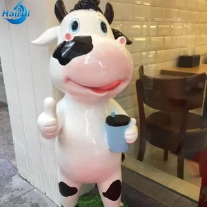 Estatua de vaca de resina de fibra de vidrio personalizada de fábrica, simulación de <span class=keywords><strong>ganado</strong></span> lechero, estatua de <span class=keywords><strong>ganado</strong></span> de fibra de vidrio para exhibición en parques - Product Image 6