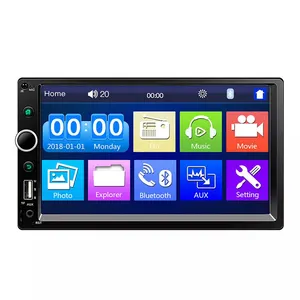 Tela sensível ao toque 1024X600 2 double din 7 polegada rádio do carro mp5 player com BT FM SD USB AUX espelho link vídeo estéreo controle remoto