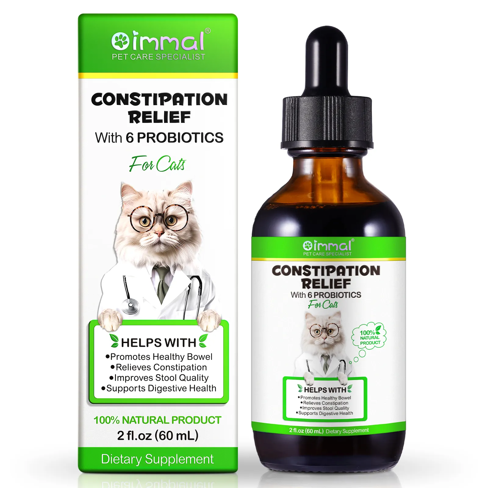 Oimmal Original 100 % Neutral Drops Supports Digestive Health Constipation Relief For Cats