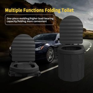 Poubelle de <span class=keywords><strong>toilette</strong></span> de <span class=keywords><strong>camping</strong></span> adulte randonnée étanche <span class=keywords><strong>toilette</strong></span> pliante portable d'urgence en plein air adaptée à la tente de voiture extérieure - Product Image 6