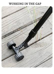 Herramienta de desmalezado rápido DIY con mango ajustable, rodillo para desmalezar grietas y espacios, con gancho sin necesidad de doblarse para un desmalezado seguro en el jardín. - Product Image 3