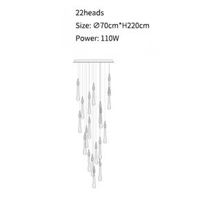 Lampes suspendues en cristal LED dorées de luxe modernes Lampes pendantes créatives Long Petit lustre Allure <span class=keywords><strong>Suspension</strong></span> Lampe M-0128 - Product Image 4