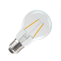 A60 2W longue durée LED ampoule à filament vis E27 Base 220V couleur blanc chaud 2700K