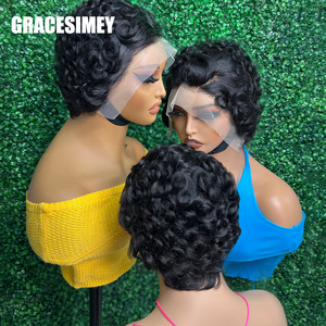 วิกผม100% แท้สำหรับผู้หญิงผิวดำวิก<span class=keywords><strong>ผม</strong></span>ลูกไม้<span class=keywords><strong>สั้น</strong></span>ด้านหน้า - Product Image 4