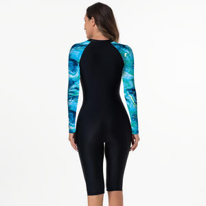 STOCK 3 Couleurs Femmes Boyleg Une Pièce Rashguard Manches Longues Plus La Taille Maillot De Bain Imprimer Surf Maillot De Bain XS-2XL - Product Image 3