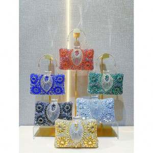 Tas Tangan Kristal Bentuk Bunga Mawar untuk Pesta <span class=keywords><strong>Prom</strong></span>, Tas Clutch Kristal Berkilau Bling - Product Image 3