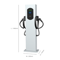 Chargeur EV certifié neuf de type AC pour sol, 7-44 kW, protection multiple, 4G WIFI, OCPP, coque en fer, longueur de câble personnalisable