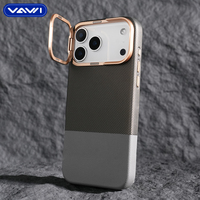 Étui en cuir uni VAWI L164 avec motif diamant et support d'objectif pour iPhone 13 14 15 16 17 Pro Max, coque magnétique