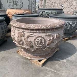 Macetas de Granito <span class=keywords><strong>Natural</strong></span> en Stock, Maceteros Decorativos de Granito para Exteriores, Macetas de Piedra de Granito - Product Image 1