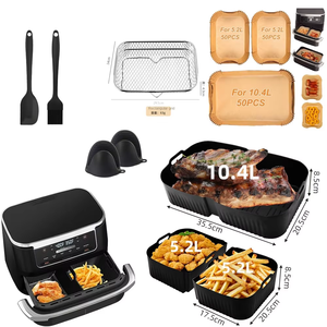 Ensemble d'accessoires pour <span class=keywords><strong>friteuse</strong></span> à air et four : grille de cuisson, plateau de cuisson et doublure en silicone personnalisable avec logo, réutilisables - Product Image 2