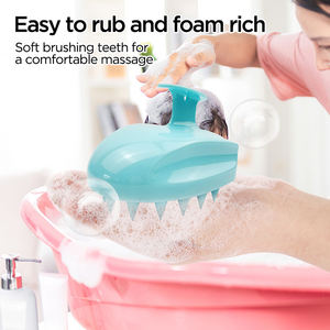 Brosse de massage du cuir chevelu en silicone souple pour <span class=keywords><strong>la</strong></span> maison vente en gros tête à gratter cuir chevelu propre masseur de cuir chevelu salon évent coussin shampooing cheveux - Product Image 3