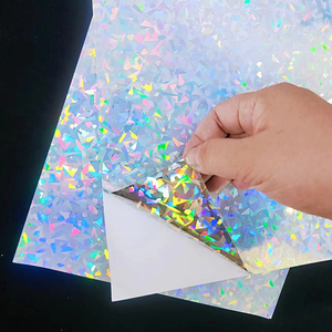 Bán buôn kính vỡ tốt nhất Holographic Sticker Giấy không thấm nước mạnh mẽ dính <span class=keywords><strong>A4</strong></span> Holographic phim Sheets - Product Image 1