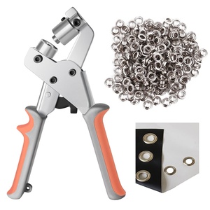 <strong>Grommet</strong> <strong>Tool</strong> Kit Handheld Hole Punch Pliers Portable <strong>Grommet</strong> Hand Press Machine Manual Puncher for Silver <strong>Grommets</strong> of 3/8 Inch - Product Image 1