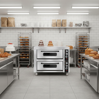 Four à vapeur en acier inoxydable, équipement de boulangerie électrique pour la cuisson de pain moelleux, baguettes et pâtisseries, avec contrôle de l'humidité