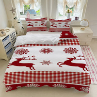 Ensemble de literie personnalisé sur le thème de Noël, imprimé numérique Père Noël et sapin, housse de couette en polyester