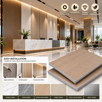 Panneau mural en PVC finition cristal de carbone 8 mm, installation facile pour hôtel, bureau et intérieur commercial