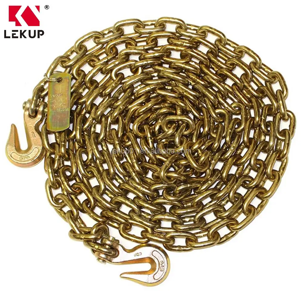 G70 Transport Binder Chain USA Alloy lasan Link Chain 1/2 "x20FT galvanis rantai dengan Clevis/mata ambil kait di kedua ujung