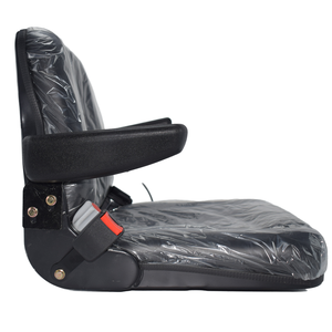 เบาะนั่งรถบรรทุกสีดำขนาด230*285มม. ปรับได้สำหรับรถยกและรถตักพร้อมเข็มขัดนิรภัยและที่วางแขน - Product Image 1