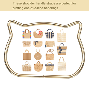 Handbag Metal Handle Grip Accessories with Cat Head Trapezoidal Design and Round Half Pull Ring - Product Image 5