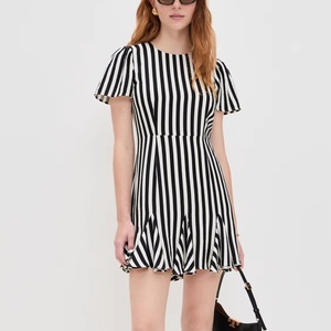 Vestido a rayas personalizable de verano para mujer, minivestidos transpirables informales - Product Image 1