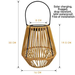 Lámpara Solar LED Portátil Recargable para Jardín, Impermeable, de Hierro Tejido, Colgante, para Camping Nocturno, Decorativa para Exteriores y Patio - Product Image 6