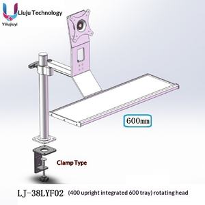 حامل شاشة صناعي Lijiu LJ-38LYF مع رأس دوار، دعامة لوحة مفاتيح للكمبيوتر الشامل، فضي اللون، قدرة تحمل 20 كجم - Product Image 2