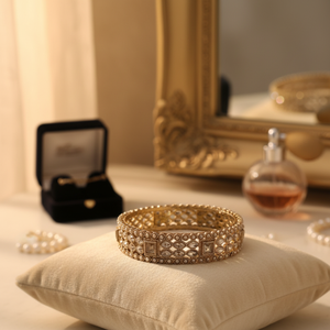 Parure de bijoux plaqué or 11151709LC _ 2.8 avec bracelets en pierre de cristal - Product Image 3