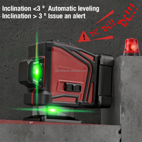 Niveau laser vert 4D 515 nm de qualité industrielle, auto-nivelant à 360 degrés avec portée de détection de 50 m