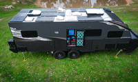 Panneau solaire fixe en verre 250W, cadre noir, 12V 24V, systèmes de modules solaires rigides hors réseau pour caravane, camping-car, motorhome
