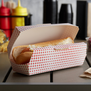 Boîte d'emballage alimentaire jetable en papier kraft biodégradable, conteneur à hot-dogs en forme de coquille, <span class=keywords><strong>assiette</strong></span> - Product Image 5