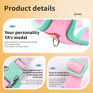 Grosir murah garis reflektif bersirkulasi Harness dan tali anjing kecil - Product Image 3