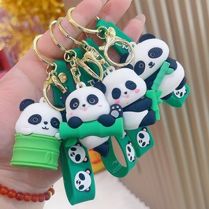 Llaveros de goma suave 3D personalizados, lindos llaveros de PVC de dibujos animados, llavero de muñeca de Panda de animación diseñado en fábrica, producto nuevo y único - Product Image 5