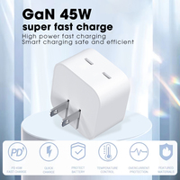 Chargeur mural PD 45W 2C à protocoles de charge complète, un port prenant en charge la charge rapide AVS, chargeur GaN pour iPhone 17